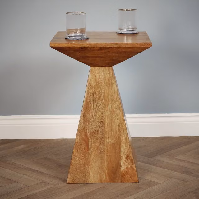 Elm Home And Garden Modern Mango Wood Side Table in Brown