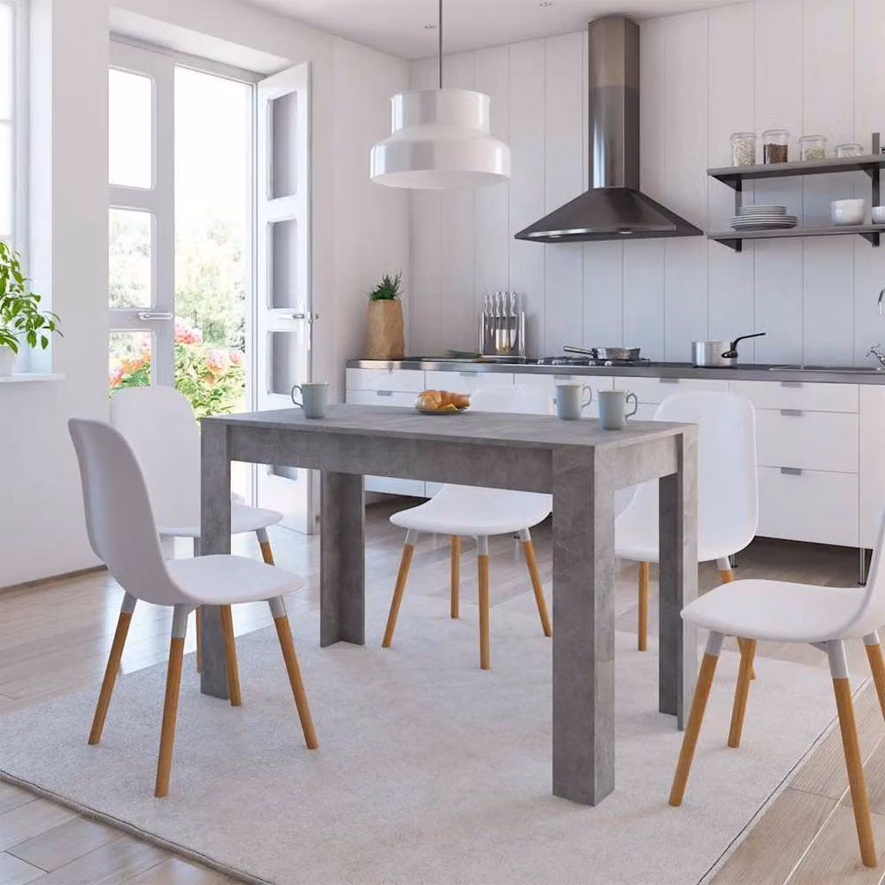 Berkfield Home Modern Rectangular Dining Table in Concrete Grey, W/D/H: 120 x 60 x 76 cm – 2