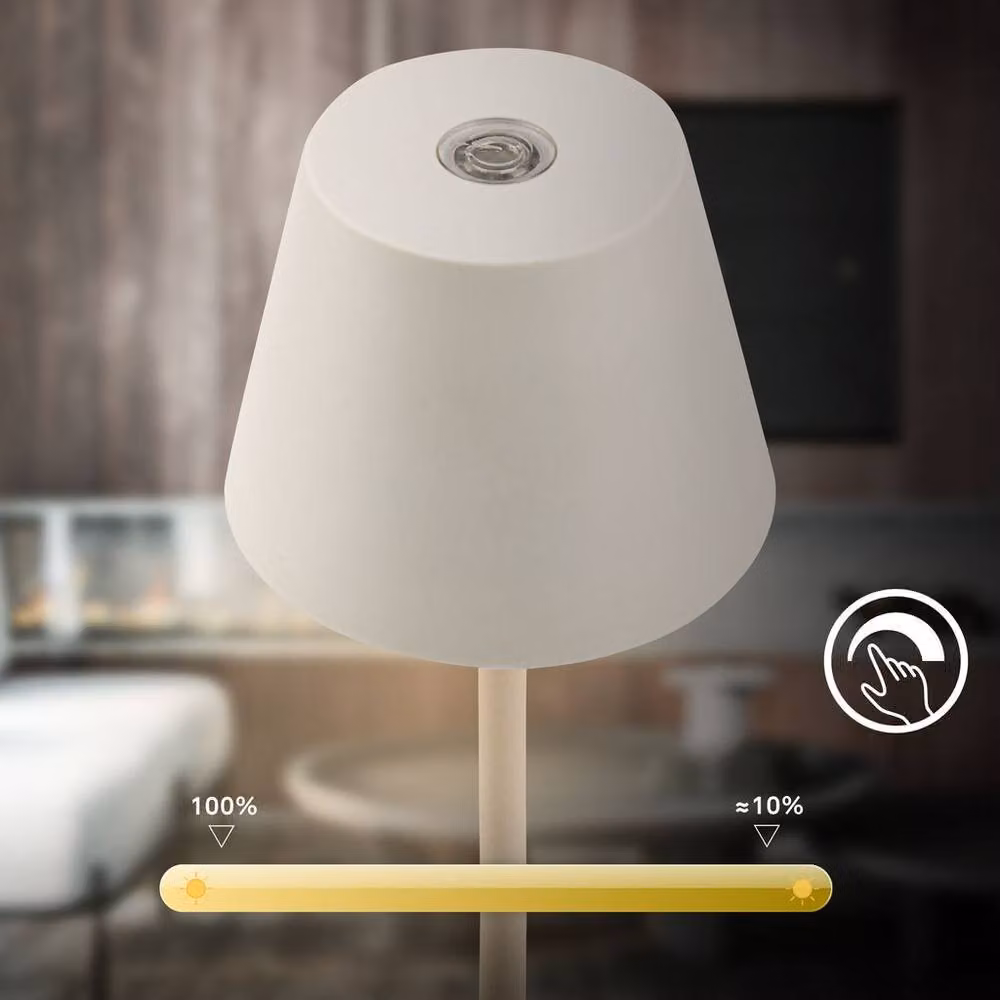 Briloner Rechargeable LED Table Lamp with Touch Dimming, IP44 Waterproof, White, H x W x D: 16 x 6 x 6 cm – 3