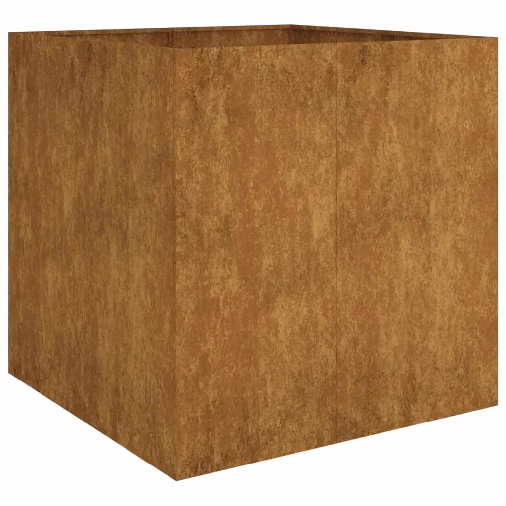 Berkfield Square Corten Steel Planter in Brown, W/D/H: 80 x 80 x 80 cm – 2