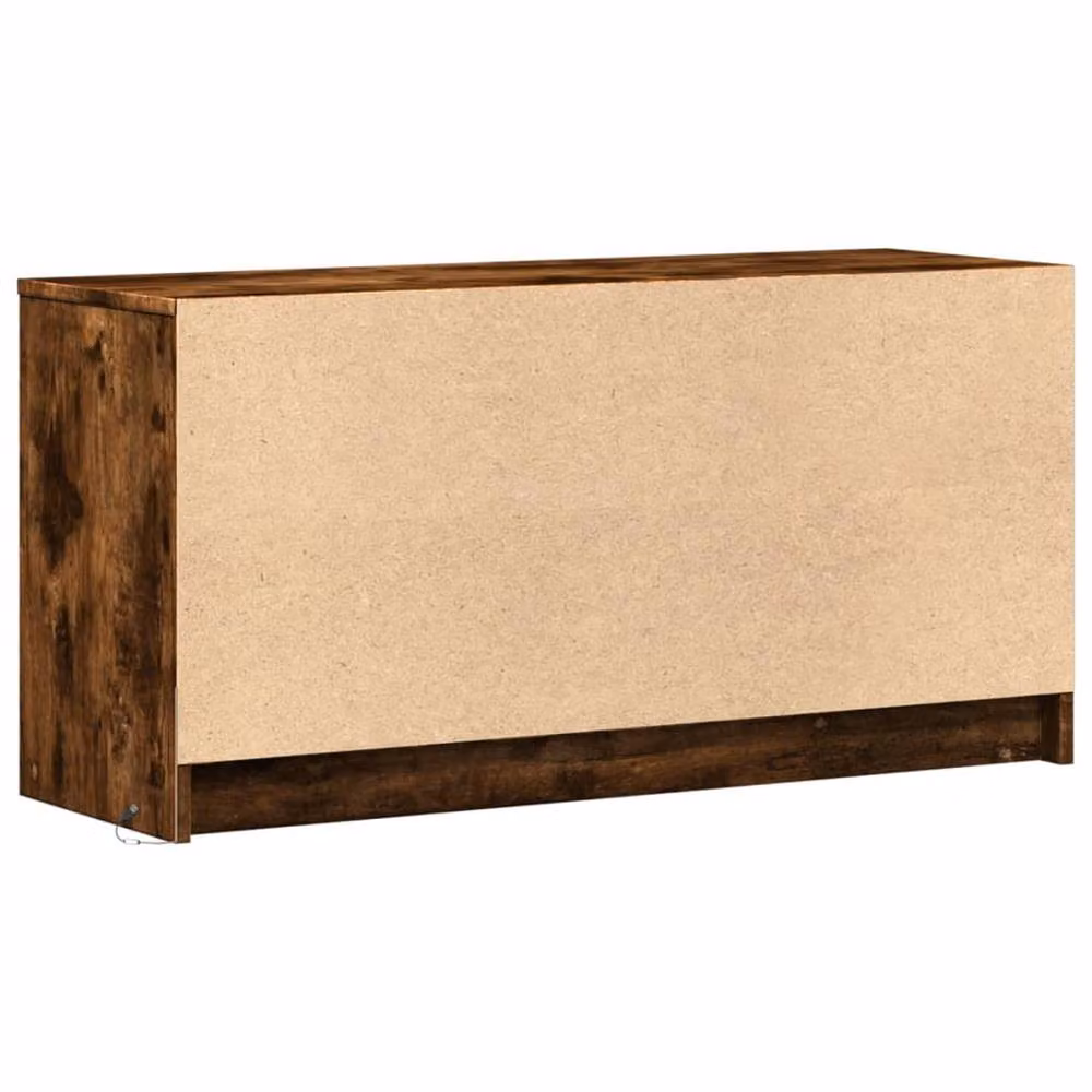 Berkfield Home Modern TV Cabinet with LED in Smoked Oak Brown, W/D/H: 100 x 34 x 50 cm – 5