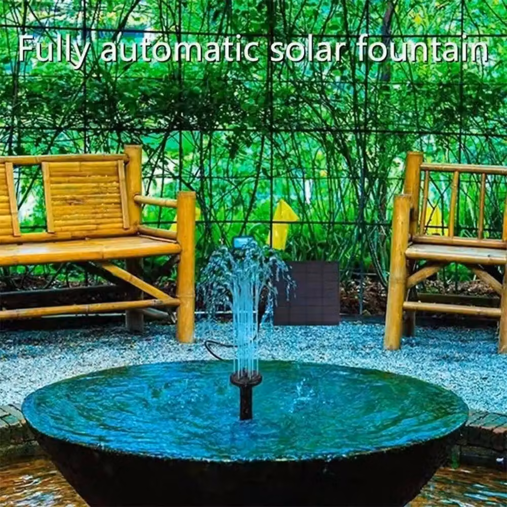 FLAVORA Solar Water Fountain Pump Kit in Black with 220 L/H Flow Rate and 1000L Capacity – 5