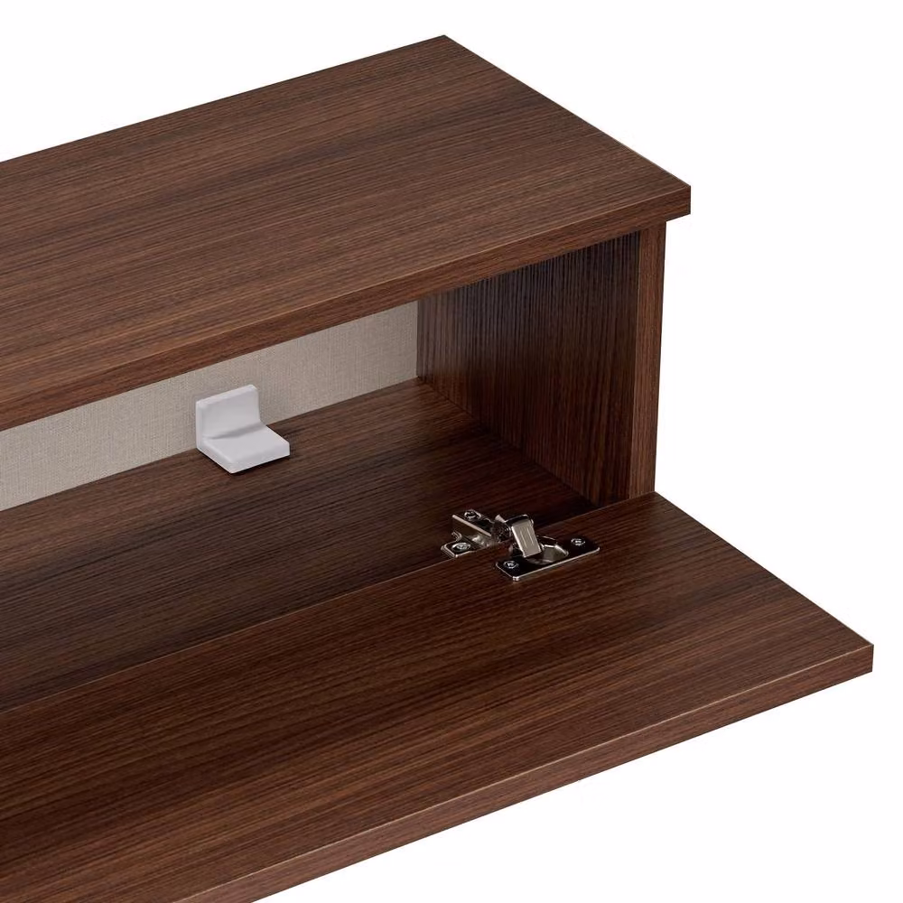 CALICOSY ROY Wall-Mounted TV Unit with 2 Drop-Down Doors, Brown, Width: 160 cm – 3