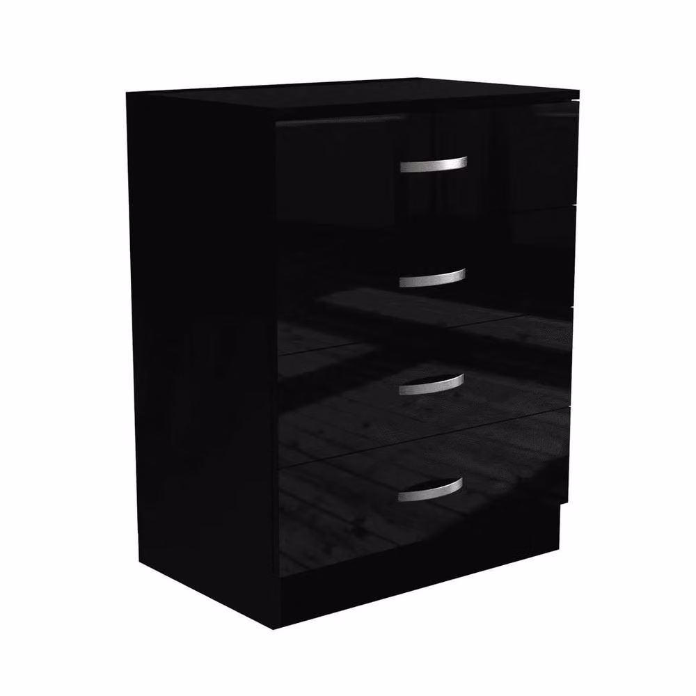 EONLION Modern Glossy Black Chest of Drawers – 2