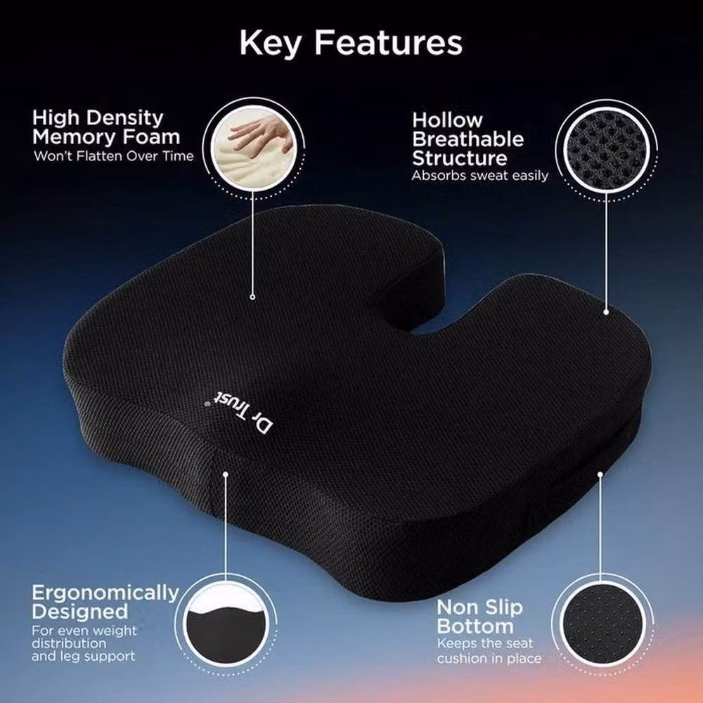 SPETLEK U-Shaped Memory Foam Car Seat Cushion in Black – 4