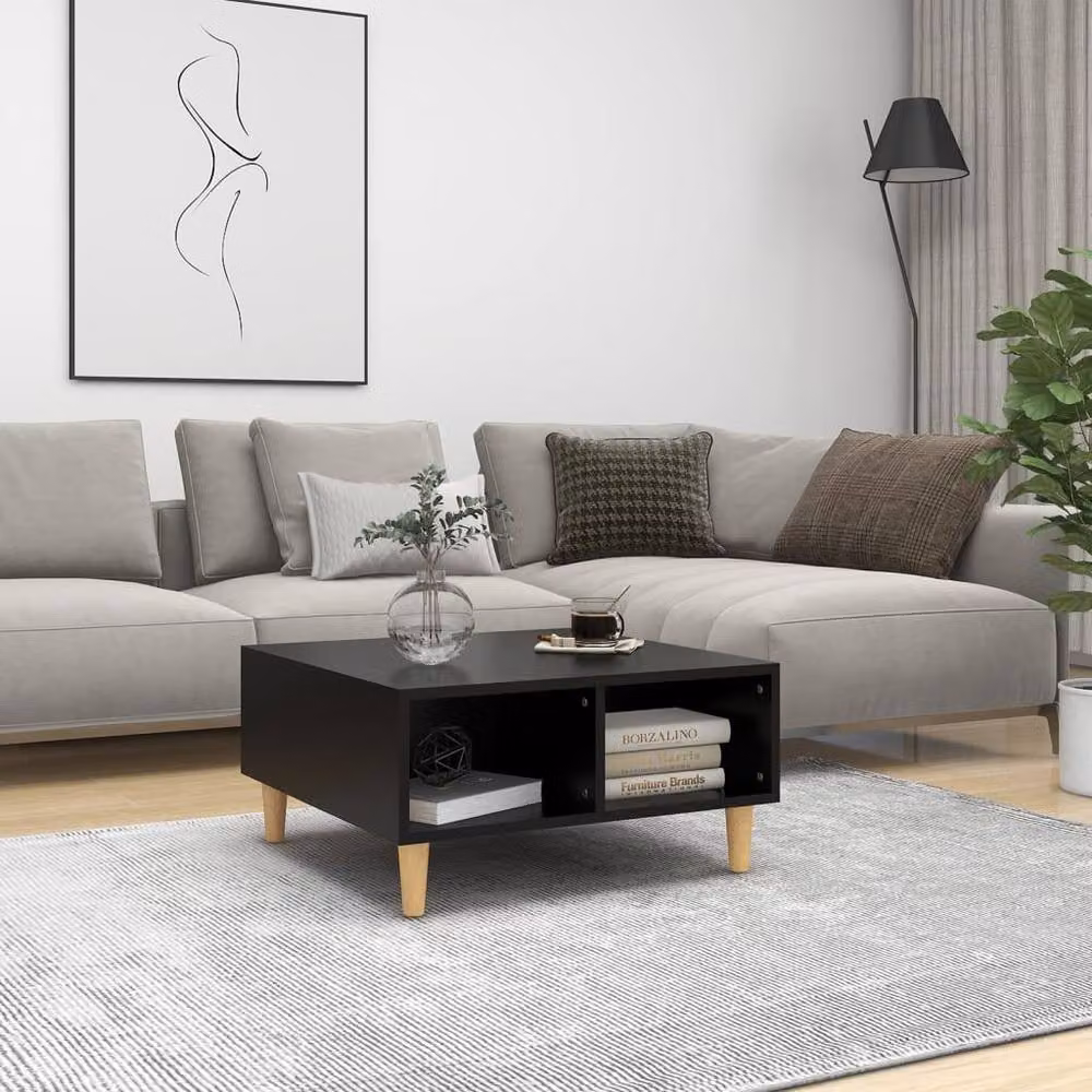 Berkfield Home Decorative Black Square Coffee Table W/D/H: 60 x 60 x 30 cm – 2