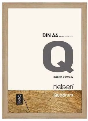 Nielsen Design Quadrum A4 Wooden Picture Frame in Brown with Glass Front, W: 21.0 cm, H: 29.7 cm