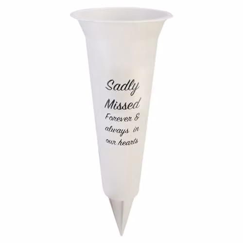VFM e-Store Memorial Condolence Planter Ornament, White, H 32.5 cm x W 10 cm x D 10 cm – 1