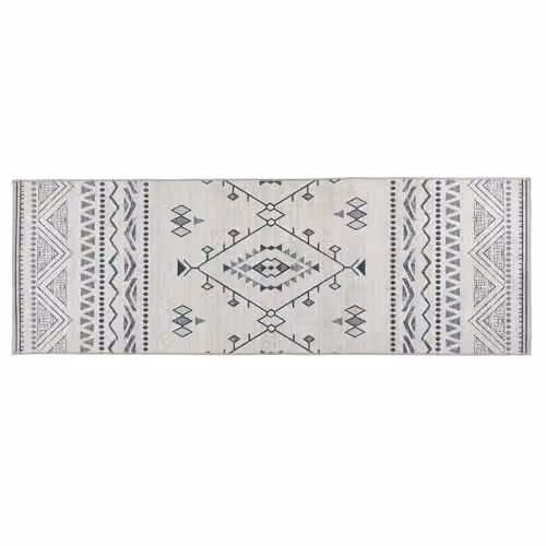 Phoenox Textiles Limited Origins Washable Nomad Rug, Black and White, W/D: 67 x 200 cm