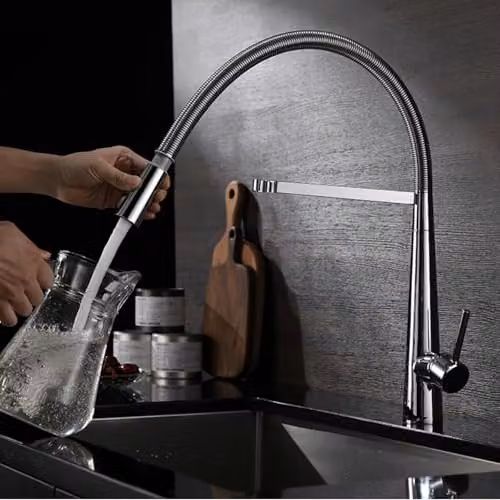 Nes Home Single Lever Kitchen Mixer Tap with Swivel Spout in Chrome Silver – 2