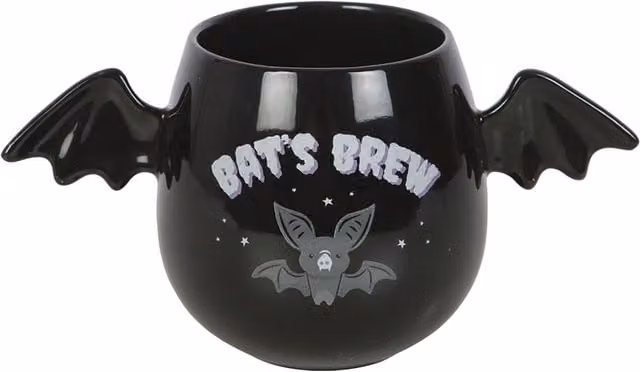 Something Different Bat's Brew Bat Wings Ceramic Mug in Black – 1