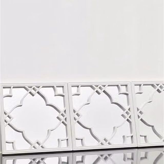 DEENZ Moroccan Tile Geometric Hanging Wall Mirror, White, W/D/H: 25 x 25 x 2.5 cm