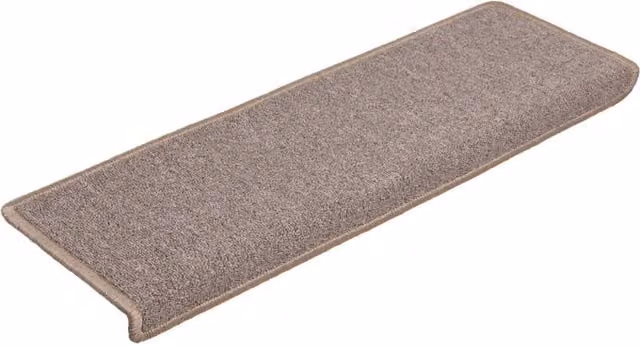 Berkfield Home Decorative Carpet Stair Treads, 15 Pieces, Light Brown, W: 65 cm, D: 21 cm, H: 4 cm – 1