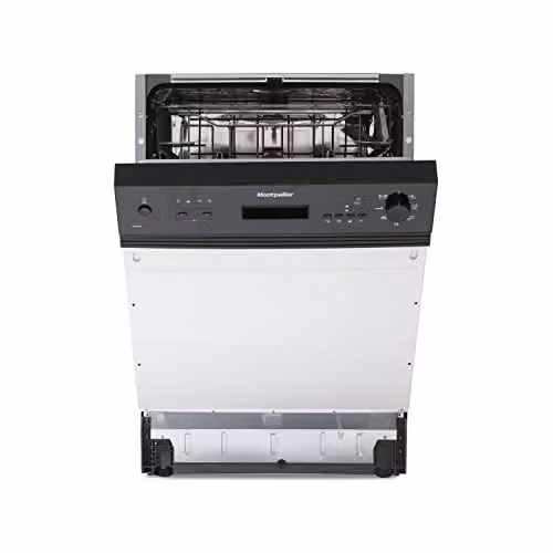 Montpellier Semi Integrated Dishwasher with 12 Place Settings in Black or White