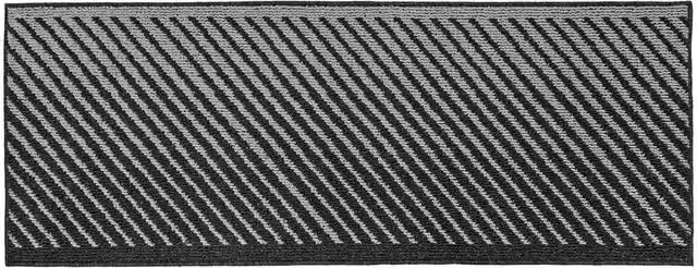JVL Stellar Machine Washable Non-Slip Runner in Black with Star and Striped Design