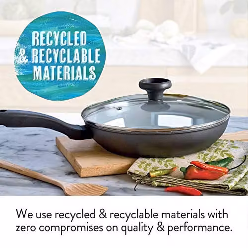 Prestige Earth Pan Ceramic Non Stick Frying Pan with Glass Lid, Grey, 28cm – 2