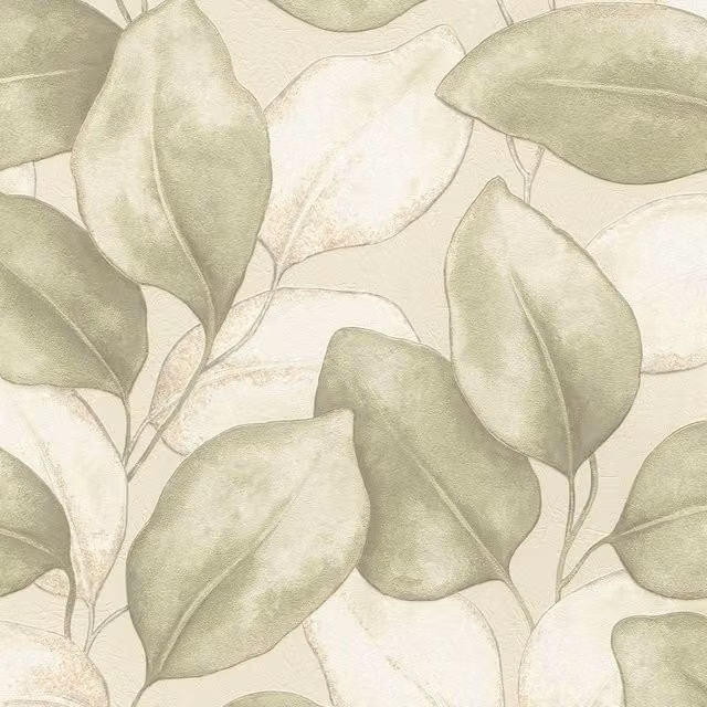 Rasch Opulenza Leaf Botanical Floral Vinyl Wallpaper in Green