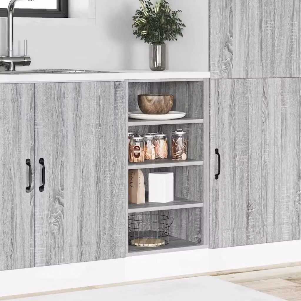 Berkfield Home Sonoma Grey Modern Kitchen Base Unit with Hinged Doors and Internal Shelves, W/D/H: 40 x 44.5 x 81.5 cm – 2