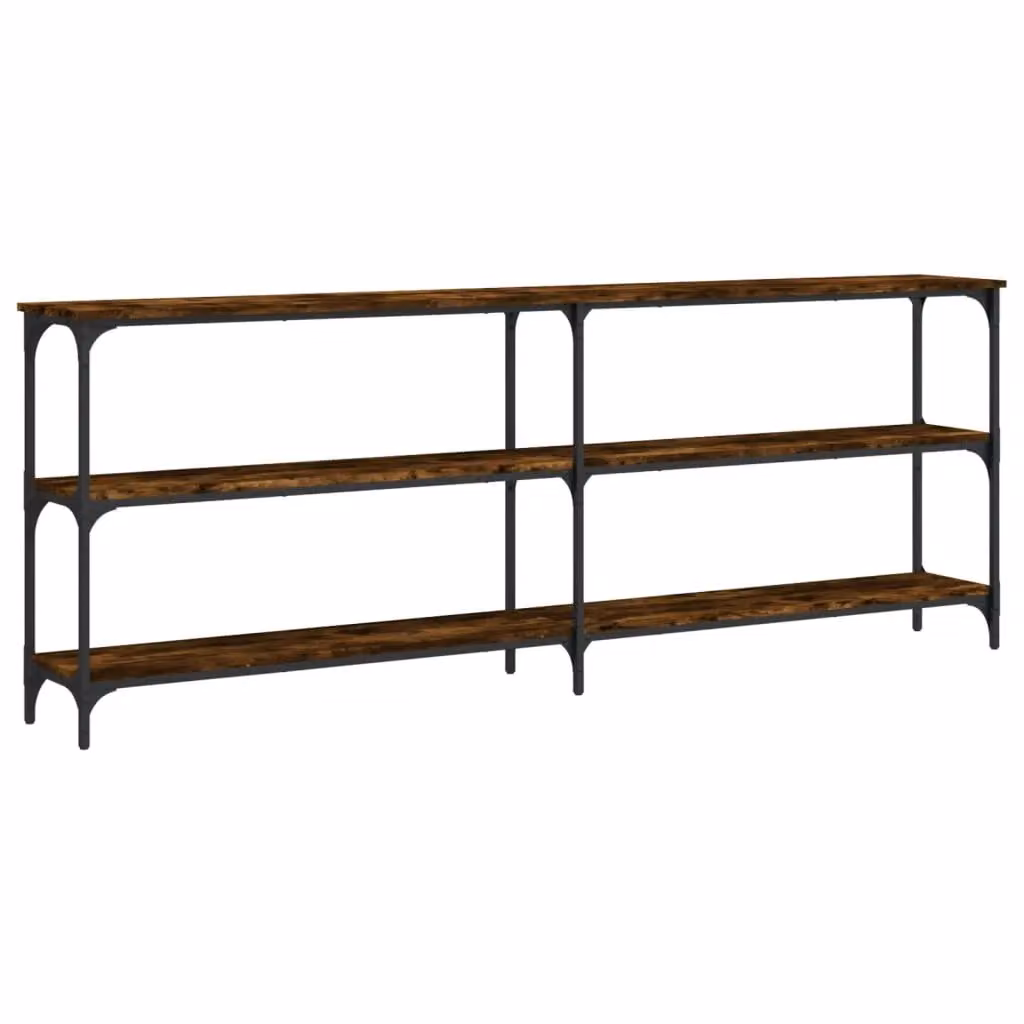 Berkfield Home Smoked Oak Console Table in Brown, W/D/H: 200 x 29 x 75 cm – 2