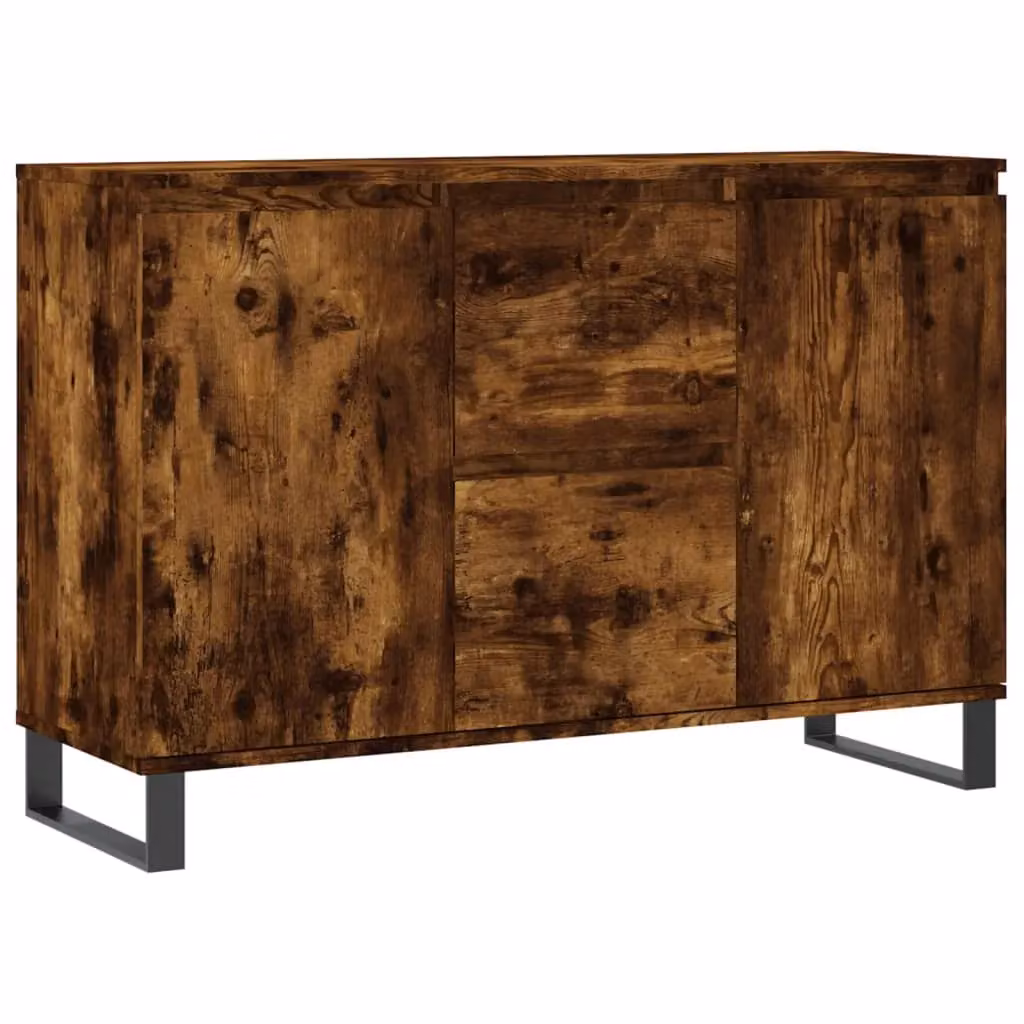 Berkfield Home Industrial Sideboard in Smoked Oak and Brown, W/D/H: 104 x 35 x 70 cm – 2