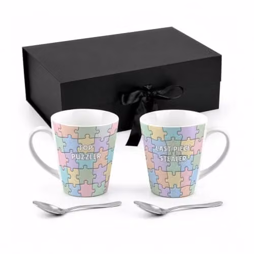 Purely Home Multicolour Ceramic Puzzle Latte Mugs Set
