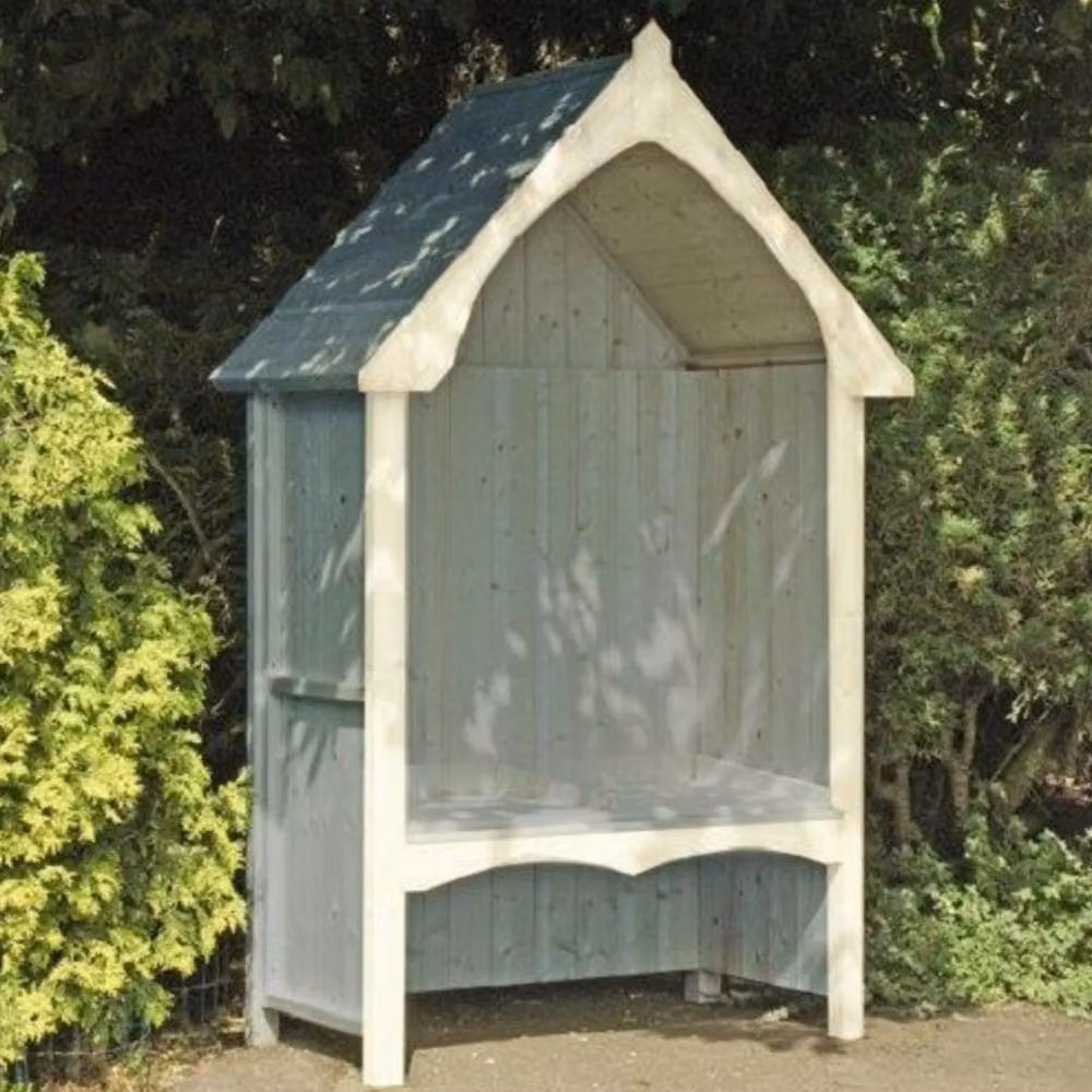 Shires Balsam Wood Garden Arbour Arch with Seat in Brown, H 216.1 cm x W 123.6 cm x D 123.6 cm – 2