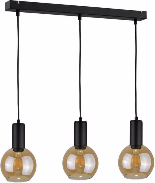 Netlighting Jantar Bar Pendant Ceiling Light, Black, 60 cm, 3x E27
