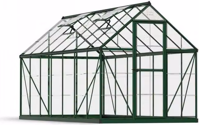 Palram Harmony Greenhouse in Green with Polycarbonate Panels, W185 x D426 x H208 cm