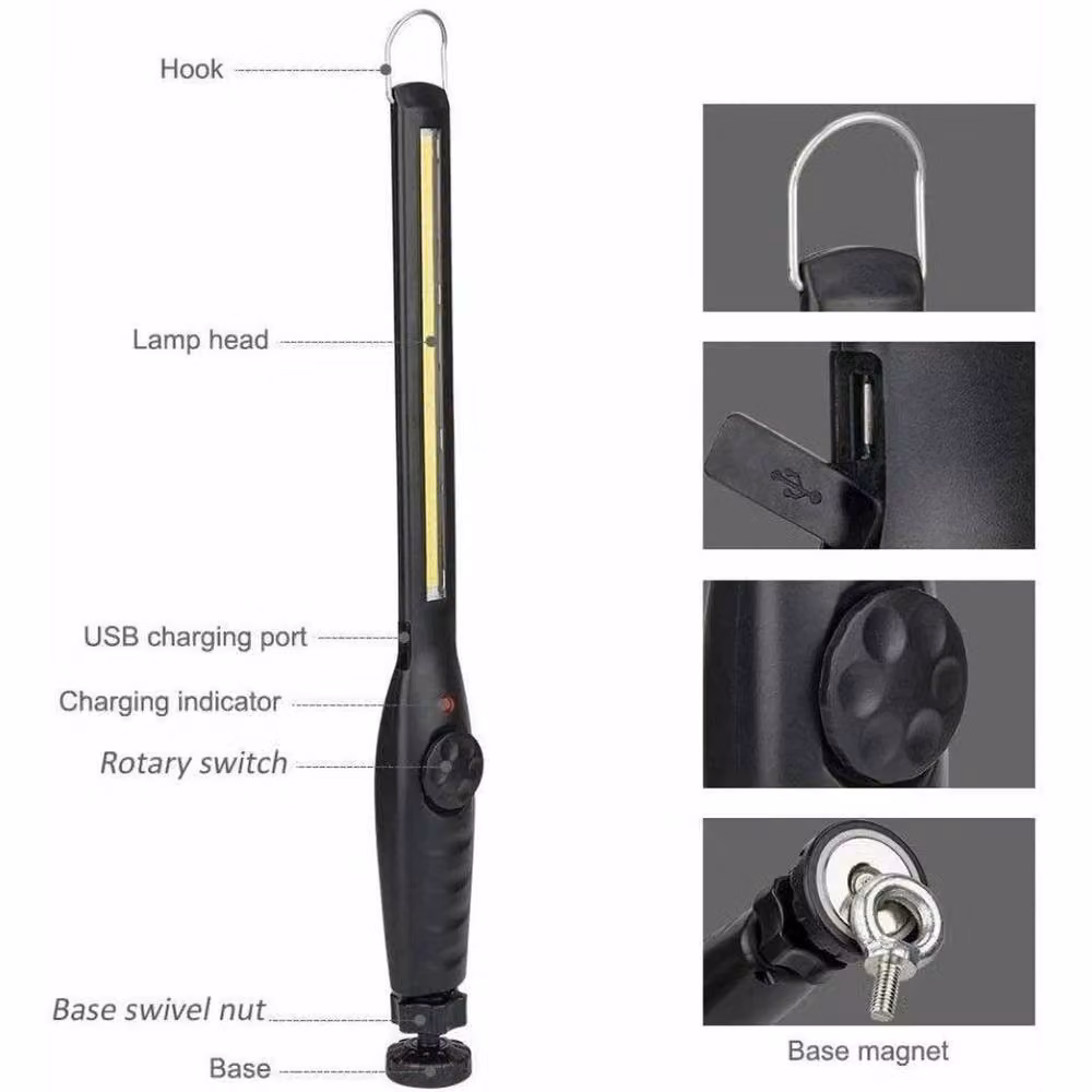 SPETLEK Rechargeable Cordless LED Work Light with Magnetic Base in Black – 2