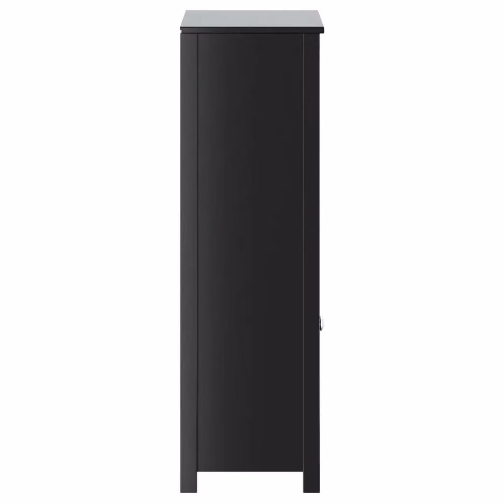 Berkfield Home BERG Black Rustic Solid Wood Pine Bathroom Cabinet, W/D/H: 69.5 x 34 x 110 cm – 3
