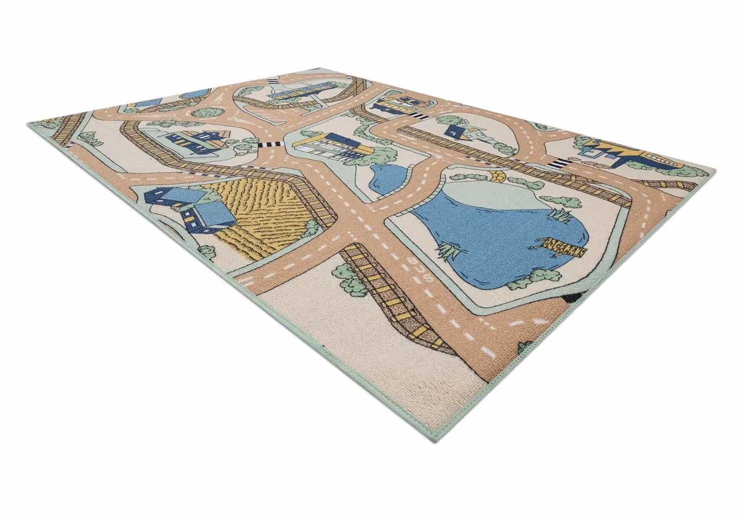 RugsX Rebel Roads Rectangular Rug in Beige, W: 140 cm, L: 200 cm – 2