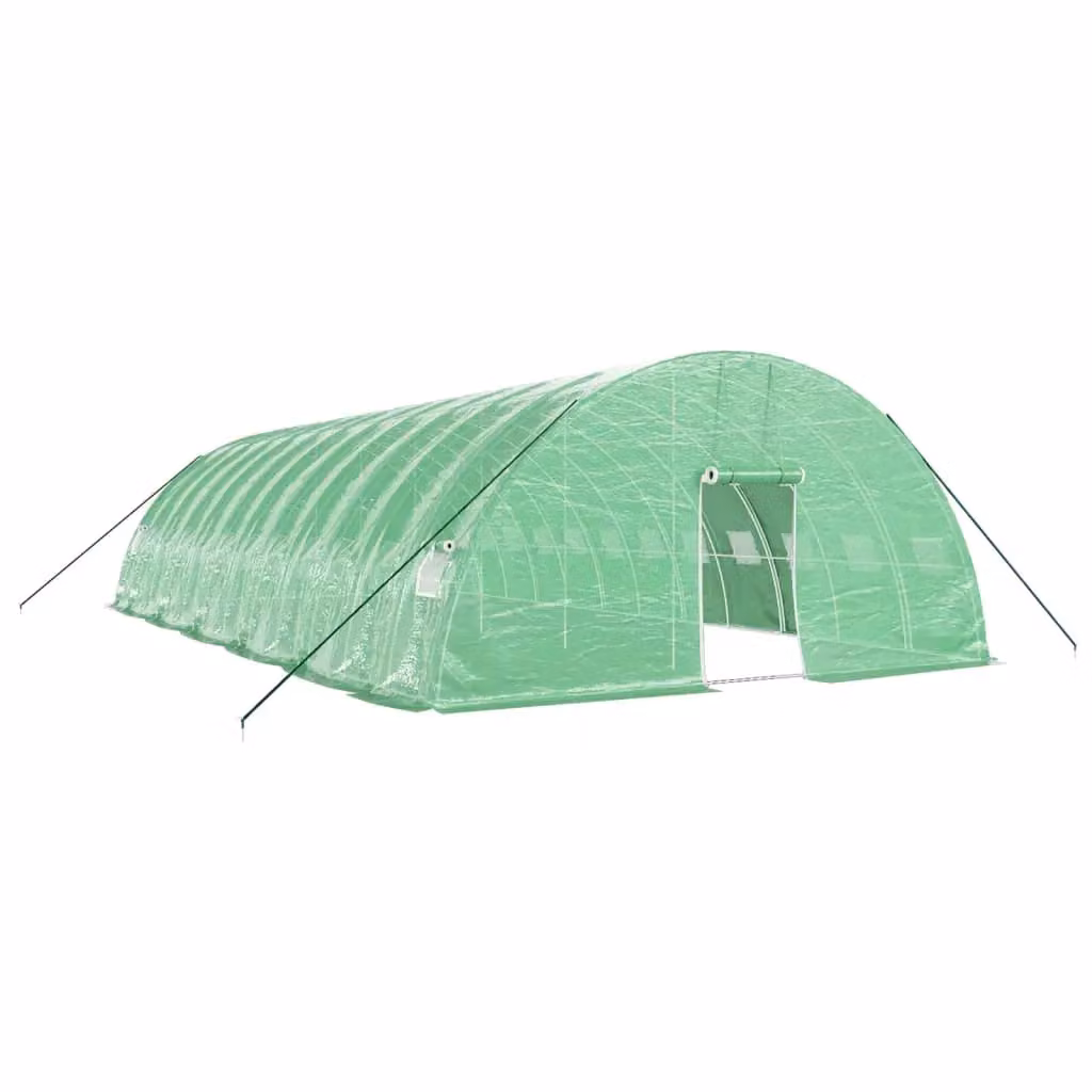 Berkfield Home Green Steel Frame Greenhouse with Plastic Cover, W/D/H: 12 x 6 x 2.85 m – 2