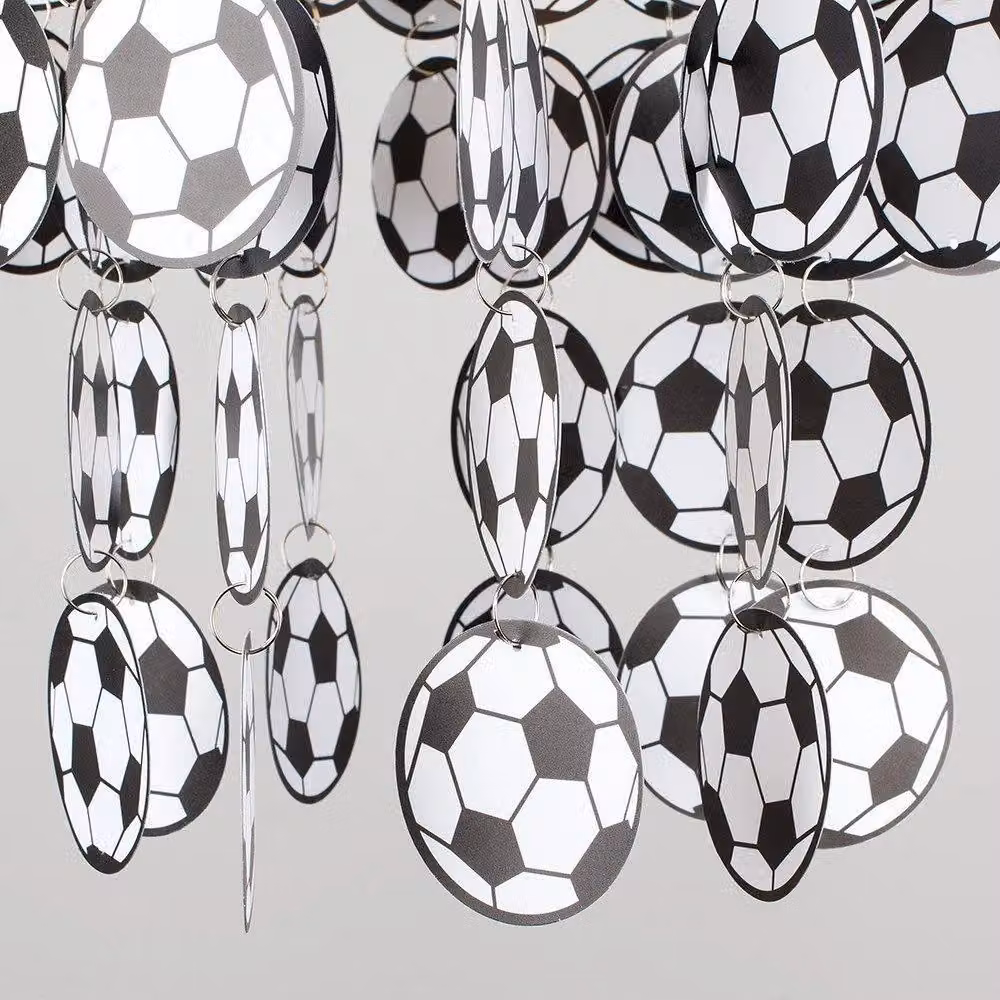 ValueLights Football Droplet Ceiling Pendant Shade in Black and White with 6W LED Warm White Bulb – 2