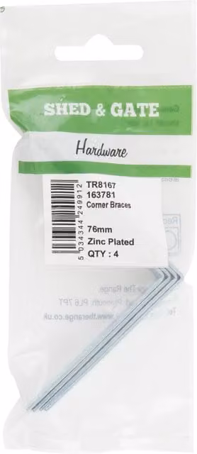 Hiatt Zinc Plated Silver Angle Brackets 76mm