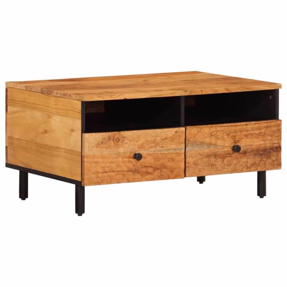 Berkfield Home Beautiful Coffee Table in Brown Acacia Wood, W: 80 cm, D: 54 cm, H: 40 cm – 2