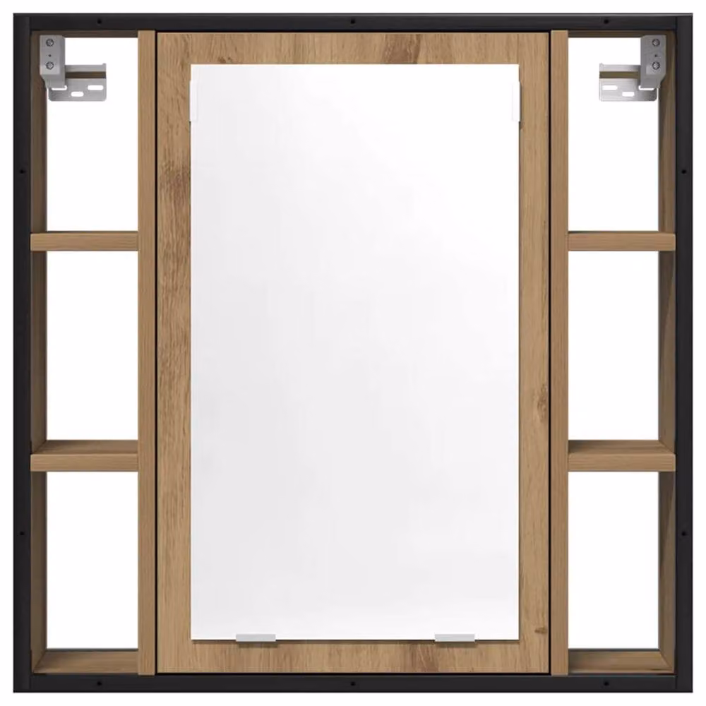Berkfield Home Artisan Oak Bathroom Mirror Cabinet in Brown, W/D/H: 60 x 16 x 60 cm – 3