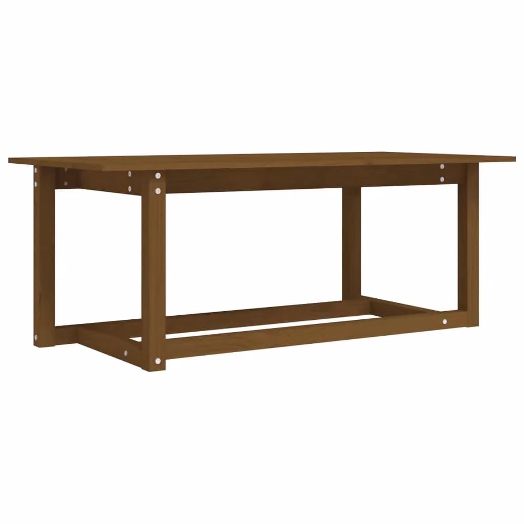 Berkfield Home Rustic Solid Wood Pine Coffee Table, Honey Brown, W: 110 cm, D: 55 cm, H: 45 cm – 2