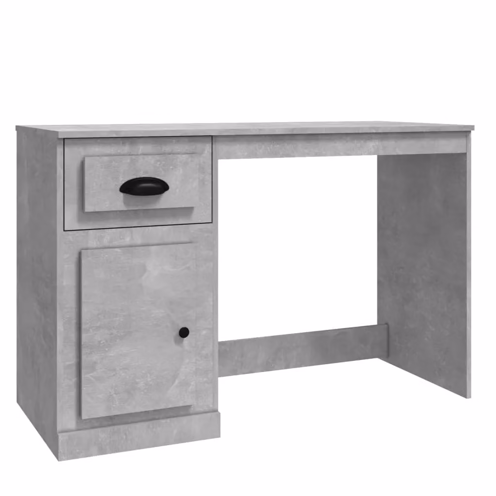 Berkfield Home Modern Computer Desk with Drawer in Concrete Grey, W/D/H: 115 x 50 x 75 cm – 2