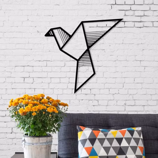 Decortie Modern Metal Fly Wall Art Decorative Ornament in Black – 1
