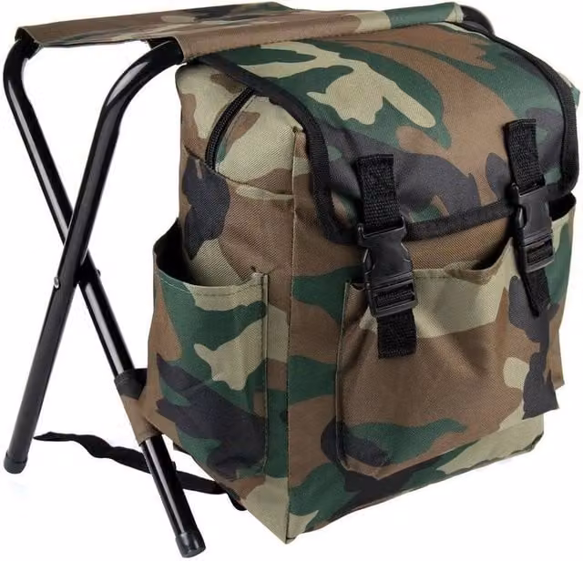 Havendro Foldable Seat Bag Backpack for Camping and Hiking in Black and Multicolour – 1