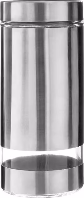 Orsina Airtight Glass and Stainless Steel Storage Jar, Silver, 1300 ml