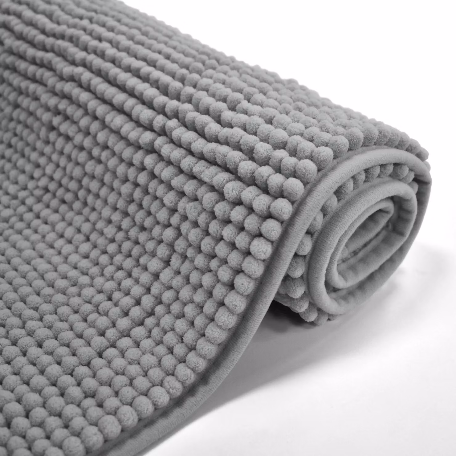Velosso Shaggy Noodle Microfibre Bathmat in Grey with Non-Slip Grip – 2