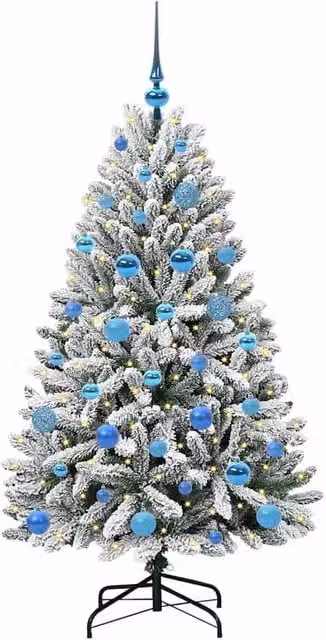 Berkfield Home Elegant Artificial Christmas Tree in Green and White, Height: 150 cm