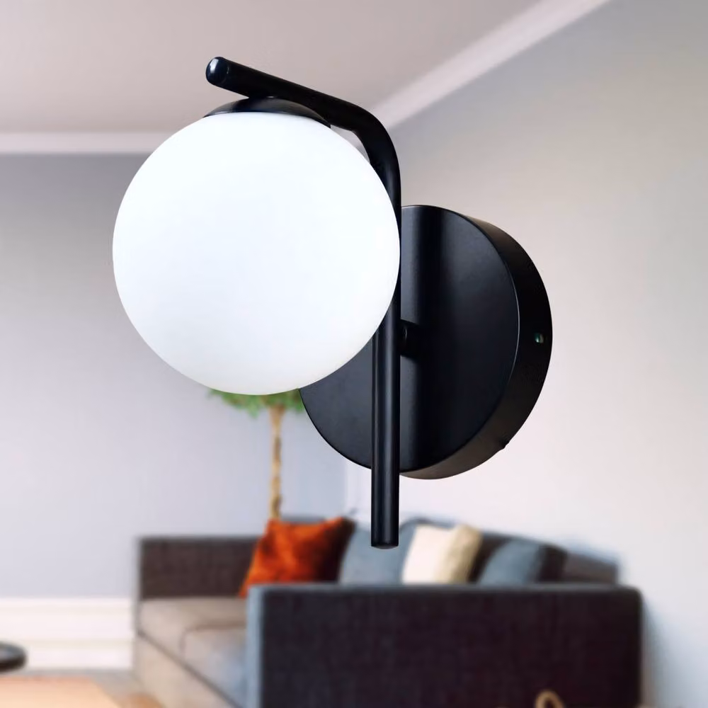 First Choice Lighting Grosvenor Set of 2 Black Wall Lights with Glass Globes – 4