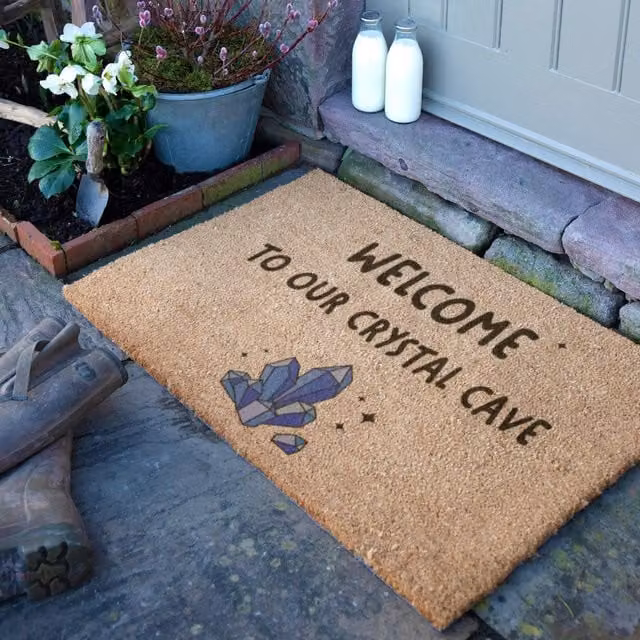 Artsy Mats Welcome To Our Crystal Cave Doormat, Brown, W/D: 90 x 60 cm