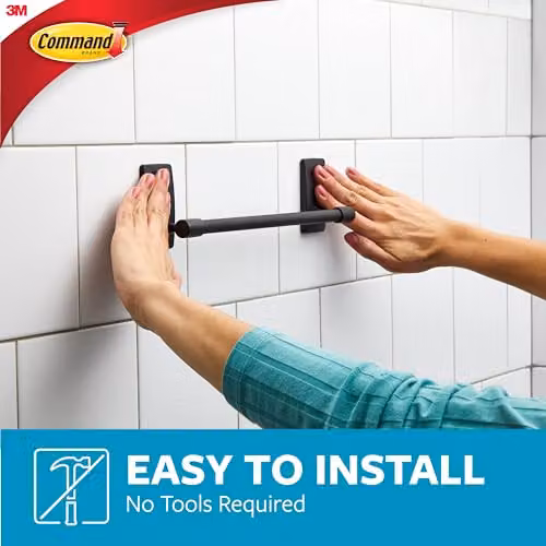 3M Command Matte Black Metal Hand Towel Bar with Adhesive Strips – 3
