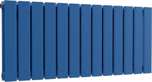 Lux Heat Double Flat Horizontal Steel Radiator in Galaxy Blue, W: 91.0 cm, H: 40.0 cm