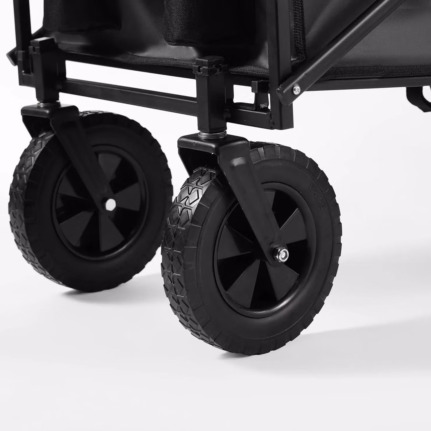 Mountall Heavy Duty Folding Wagon Cart Collapsible Outdoor Garden Trolley, Black – 2