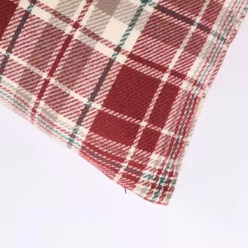 OHS Red Dorset Woven Check Square Cushion Covers, Set of 4, W/D/H: 45 x 45 x 45 cm – 4