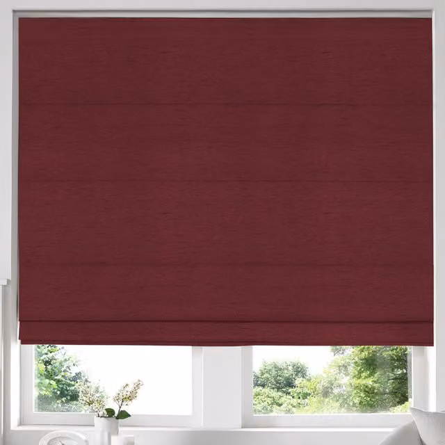 Simply Collection Iowa Silk Essence Made to Measure Blackout Roman Blind in Red